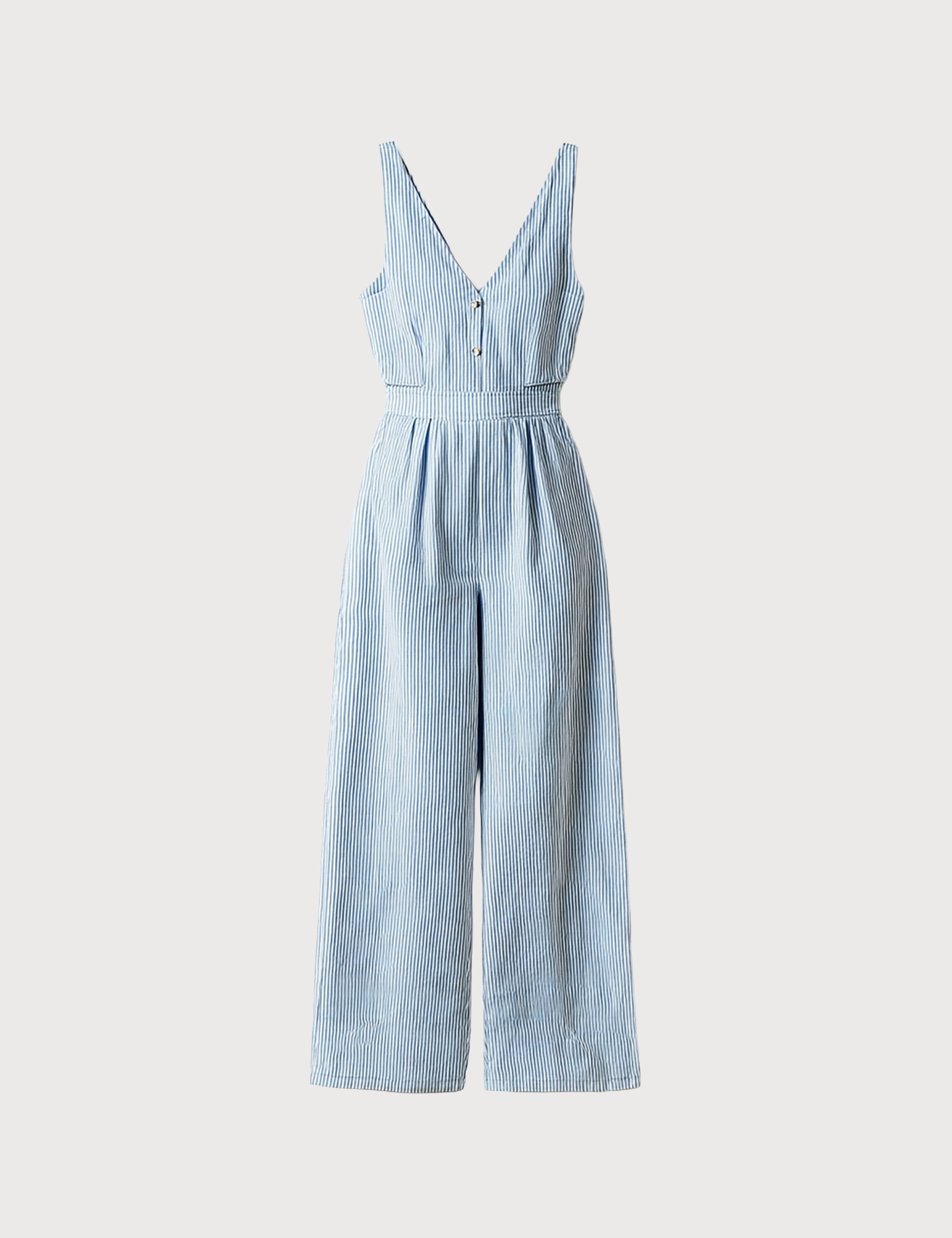 Striped jumpsuit in light blue