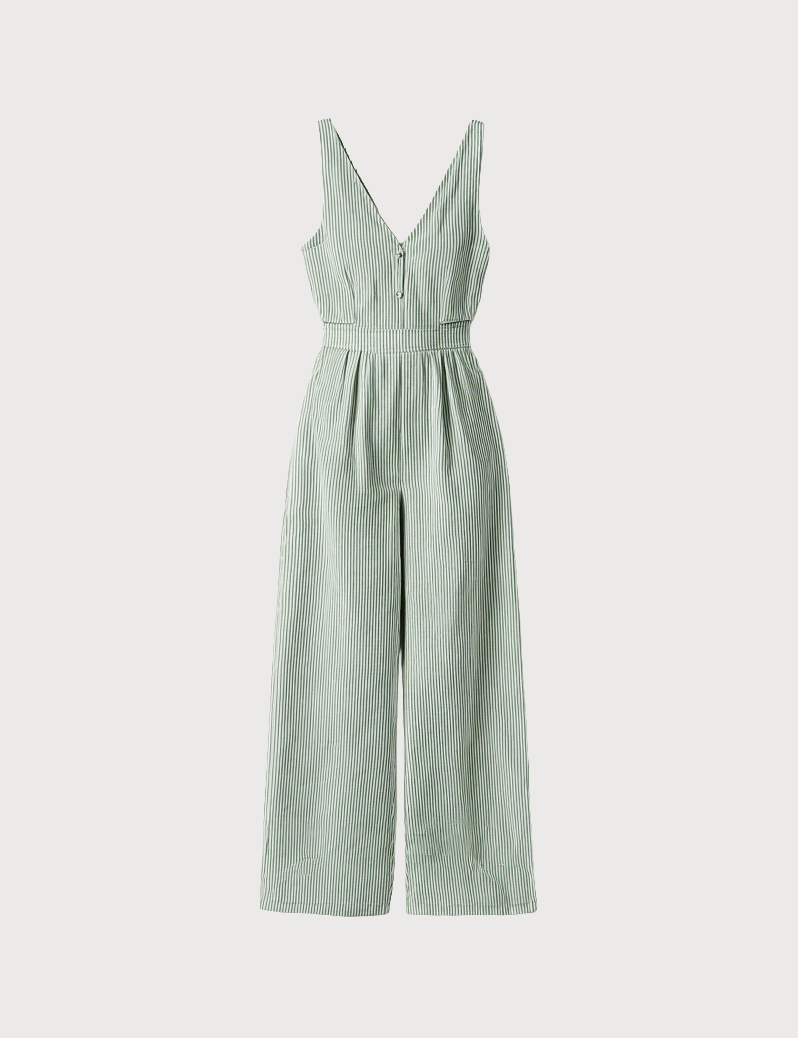 Striped jumpsuit in lime