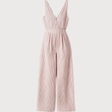 Striped jumpsuit in pink