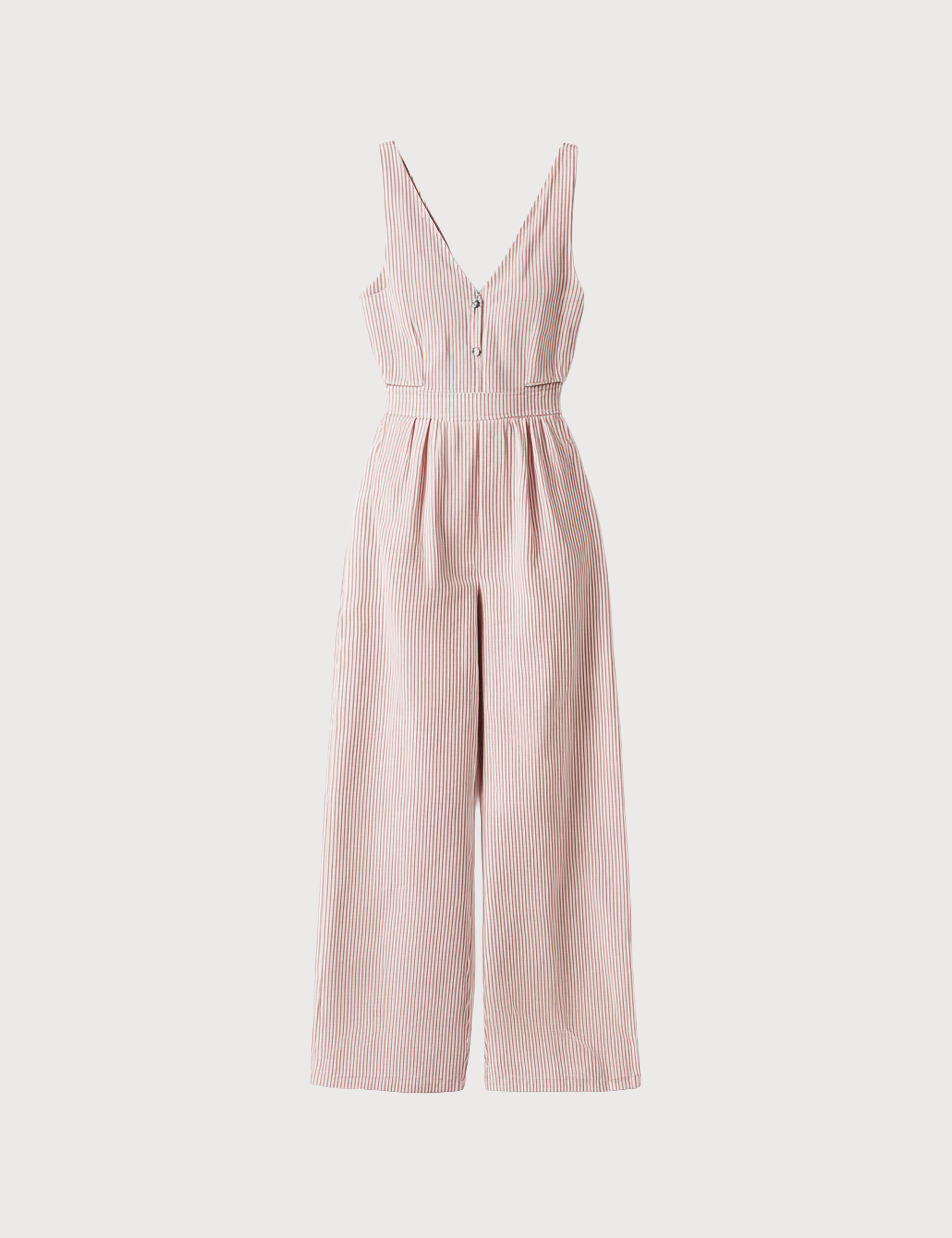 Striped jumpsuit in pink