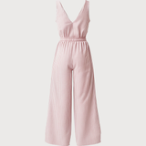 Striped jumpsuit in pink
