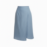 Bias wrap skirt in baby blue