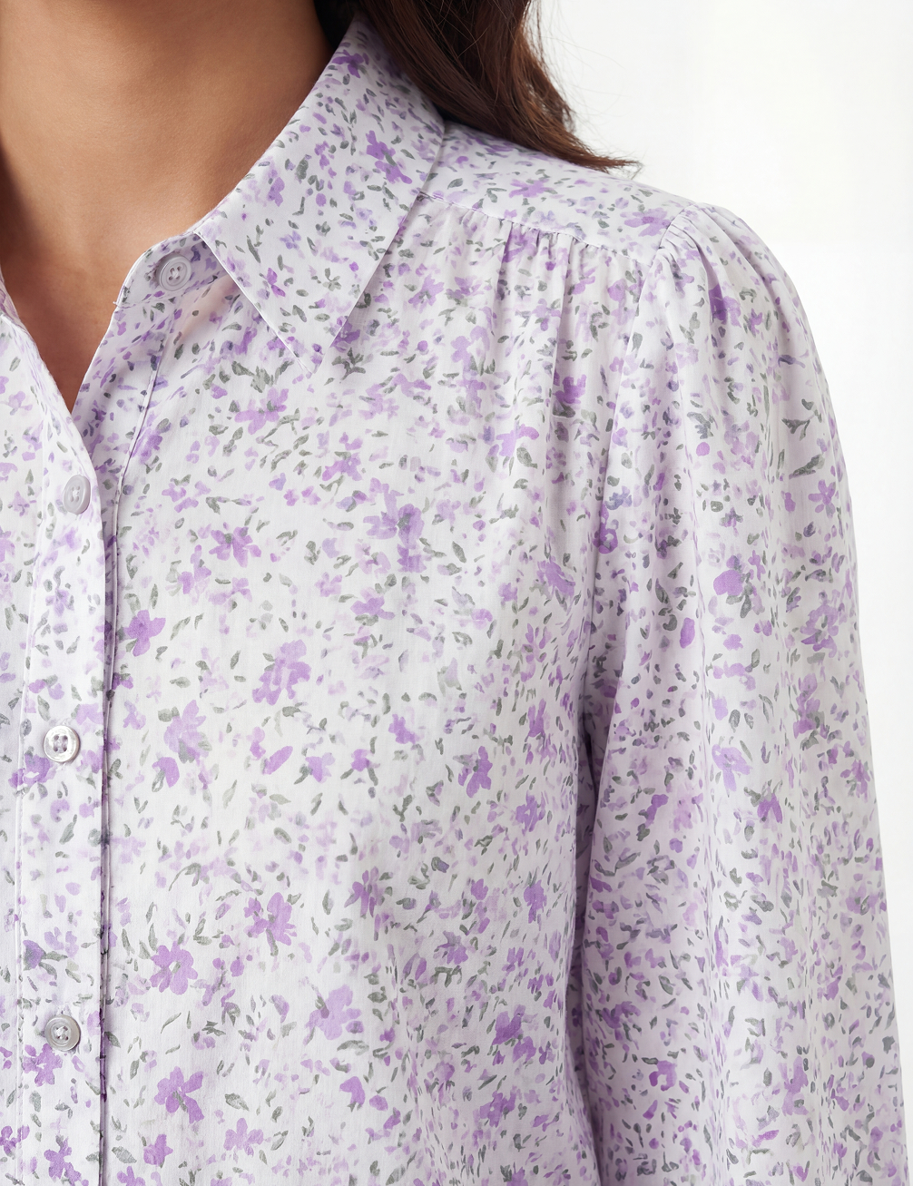 Floral blouse in lilac