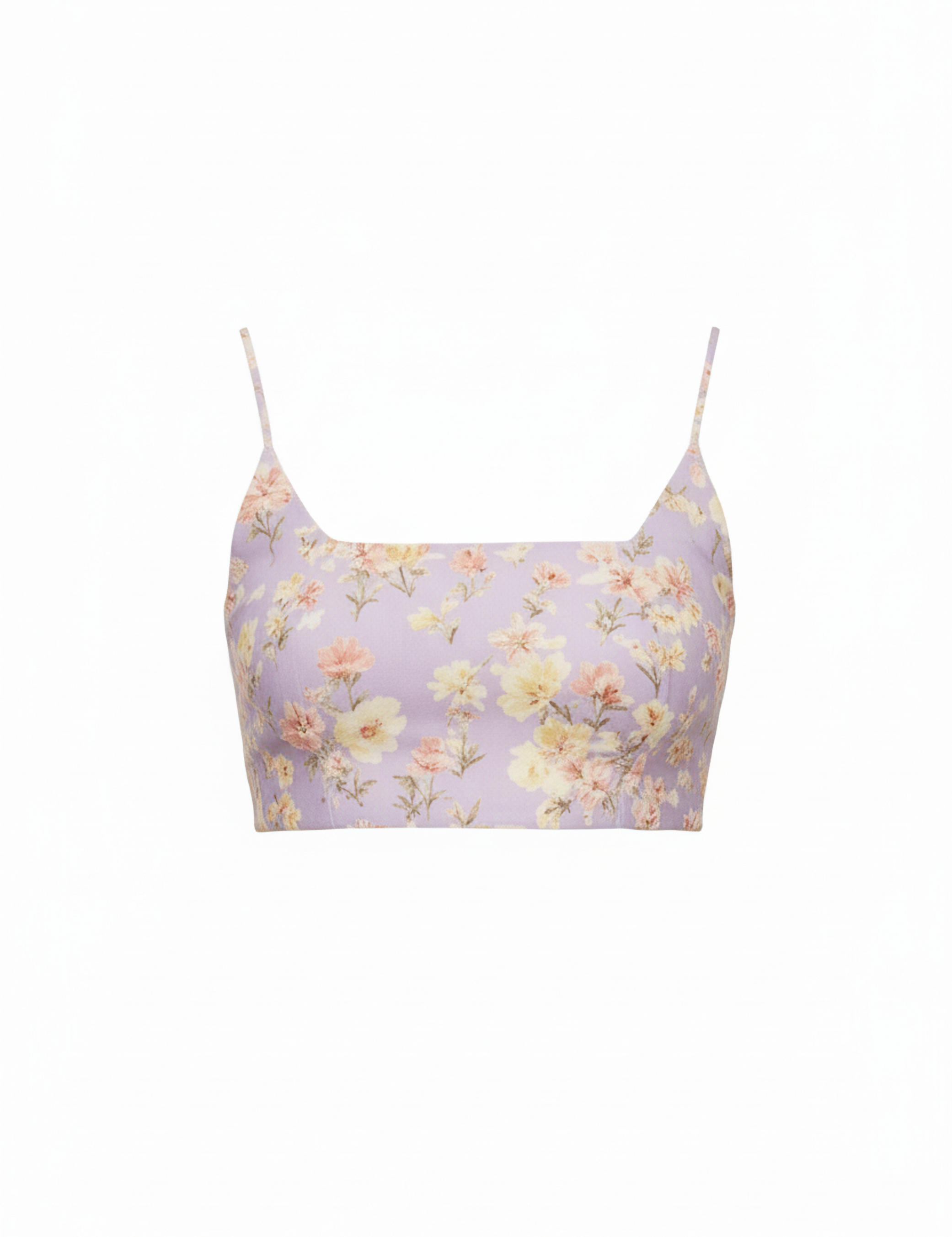 Floral crop tank in lilac