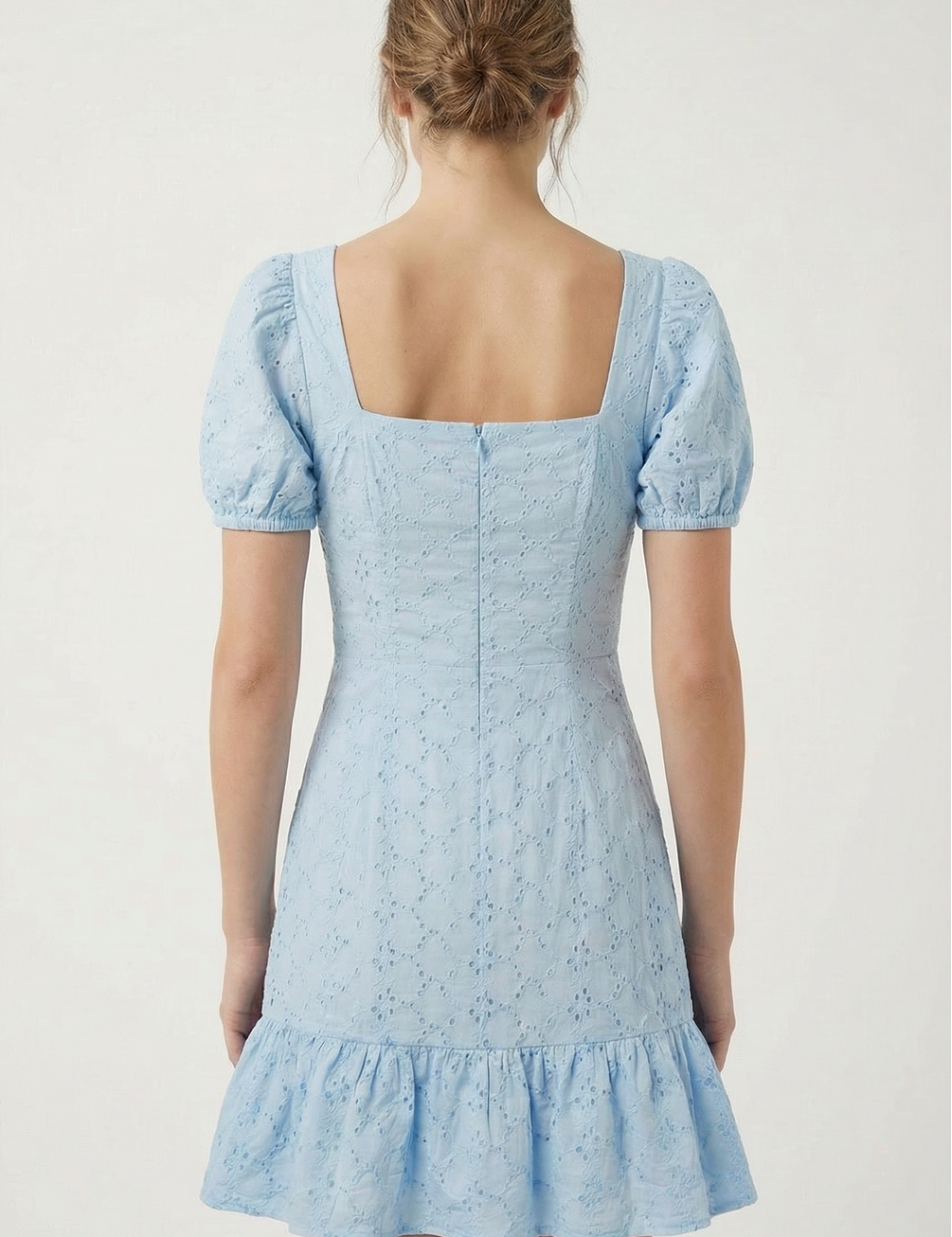 Eyelet dress in baby blue