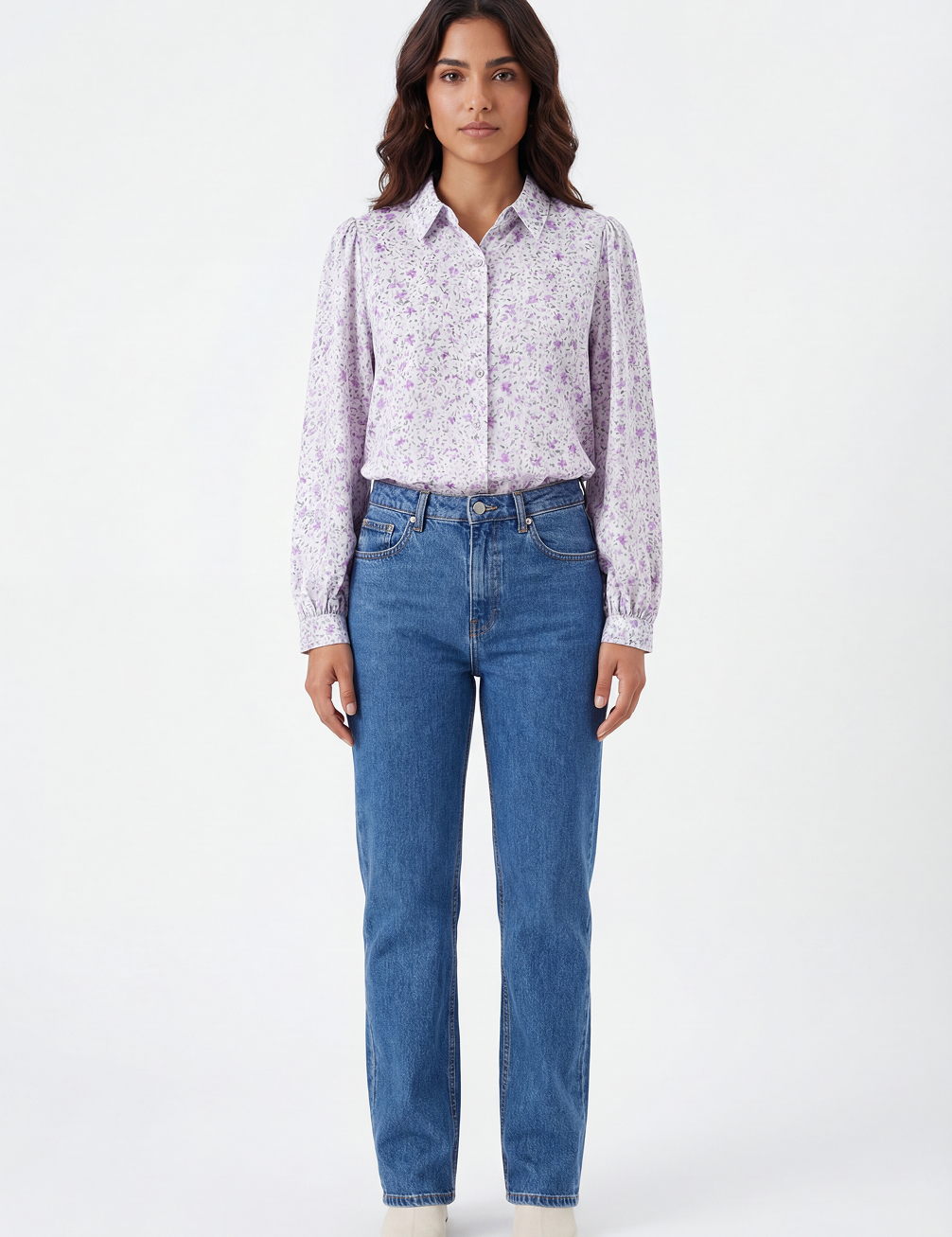 Floral blouse in lilac