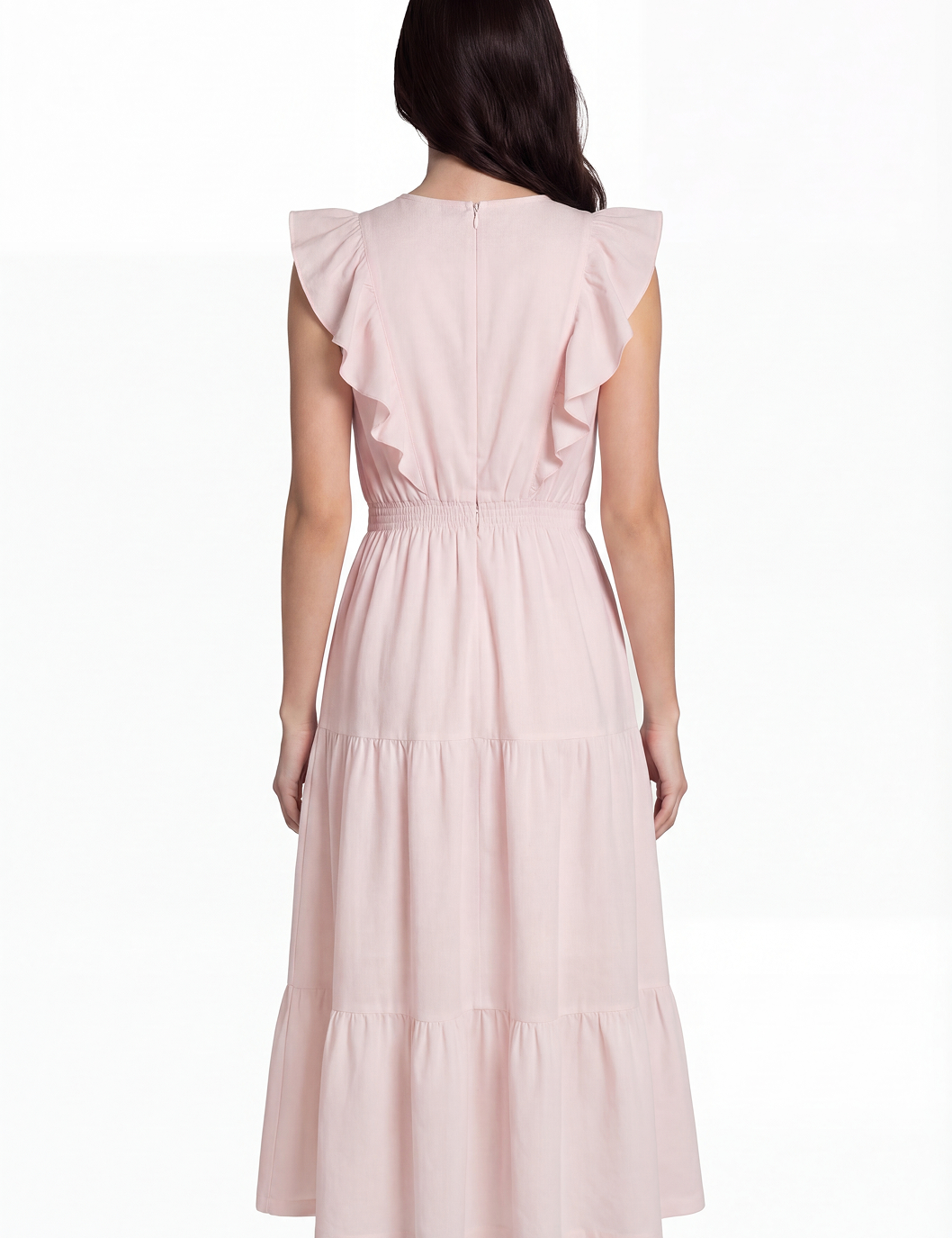 Ruffle mini dress in pink