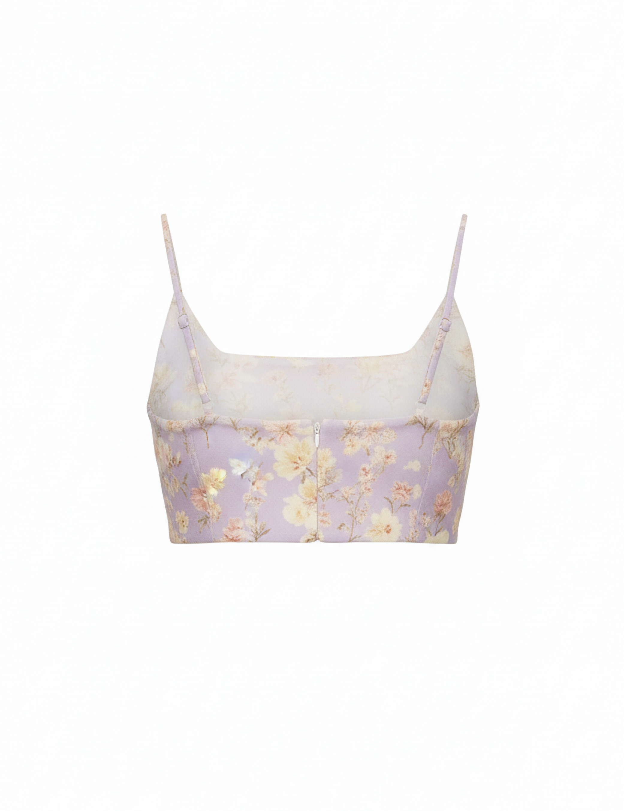 Floral crop tank in lilac