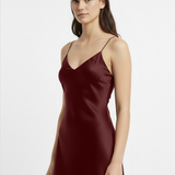 V-neck slip dress in maroon