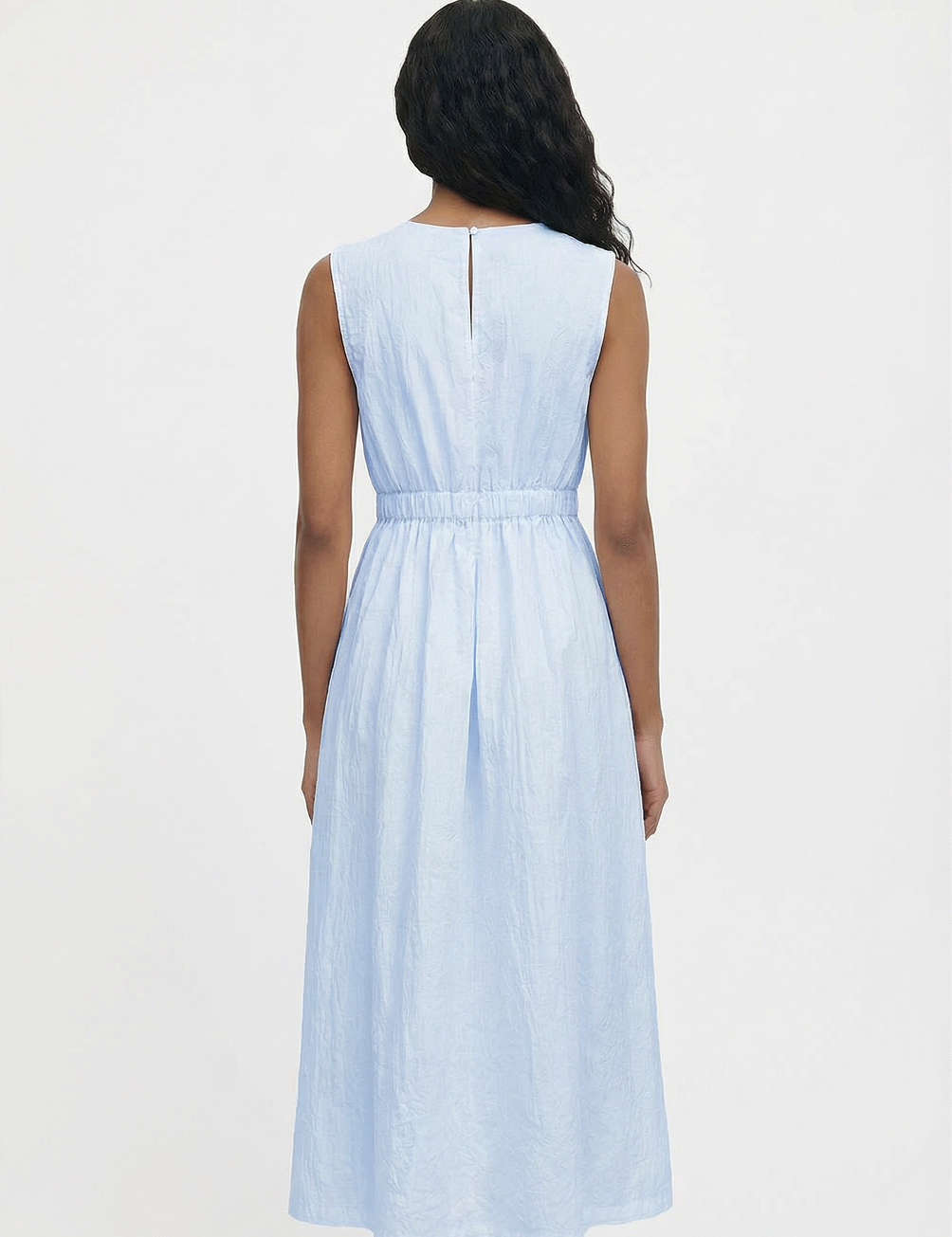 Portrait dress in baby blue