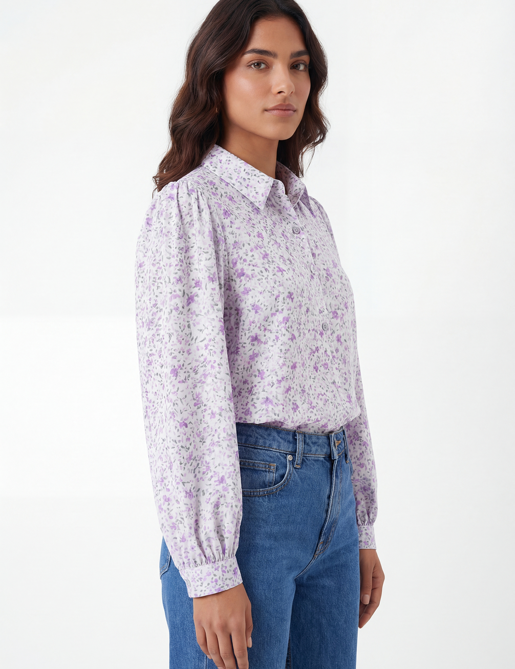 Floral blouse in lilac