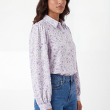 Floral blouse in lilac