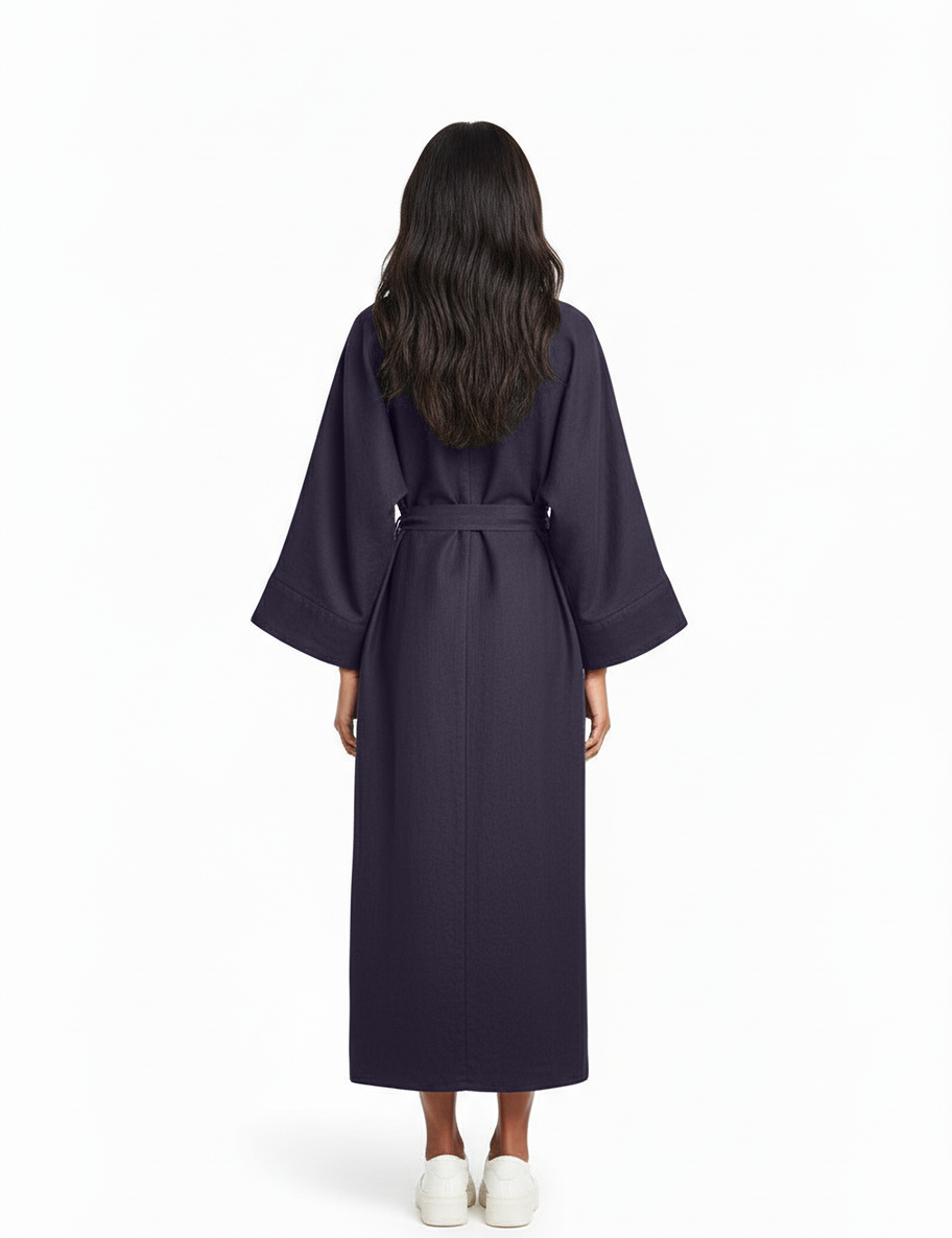 Wrap dress in navy