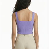 Knit crop tank in purple