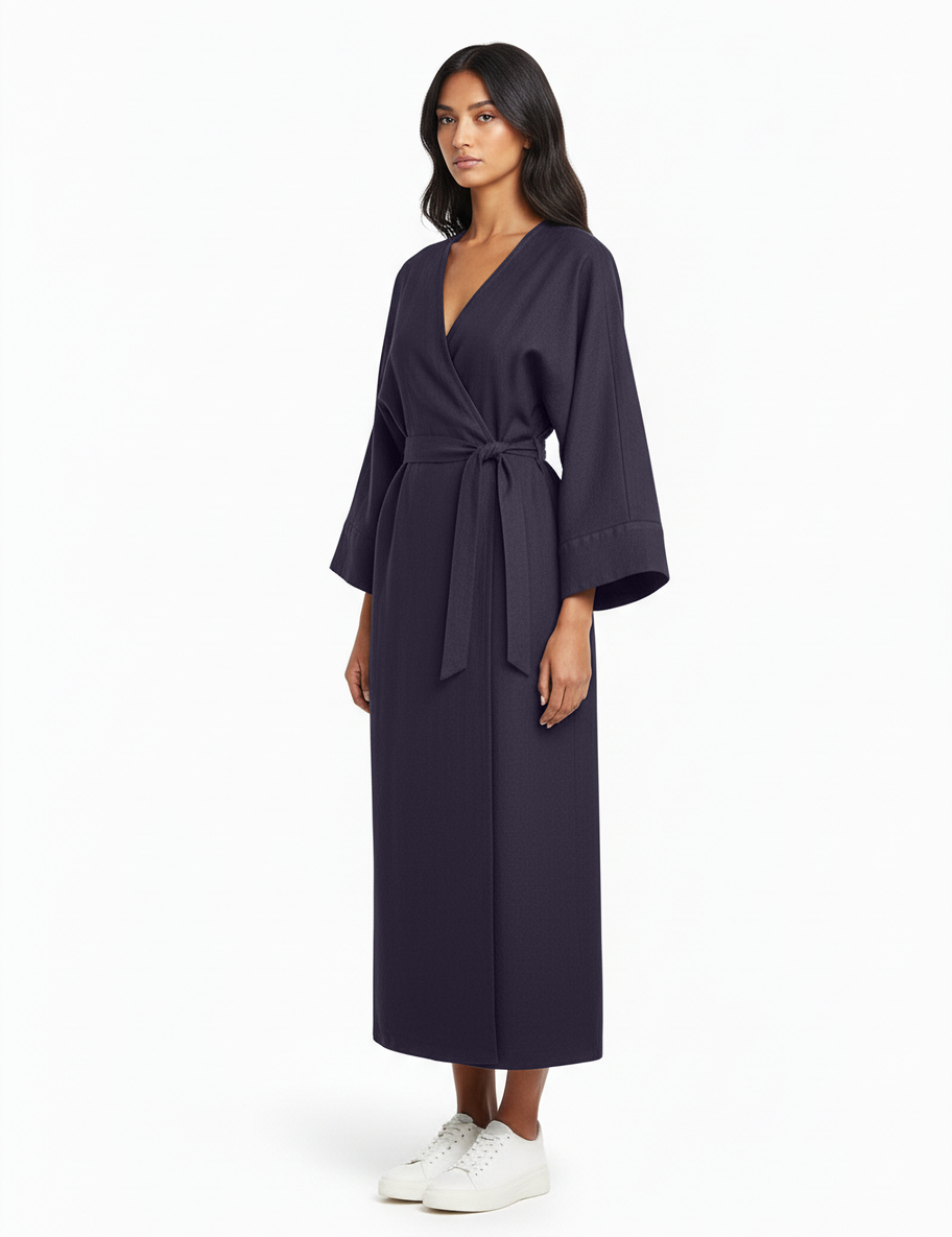 Wrap dress in navy