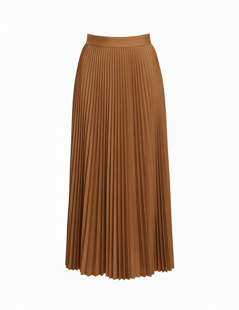 Pleated skirt in brown