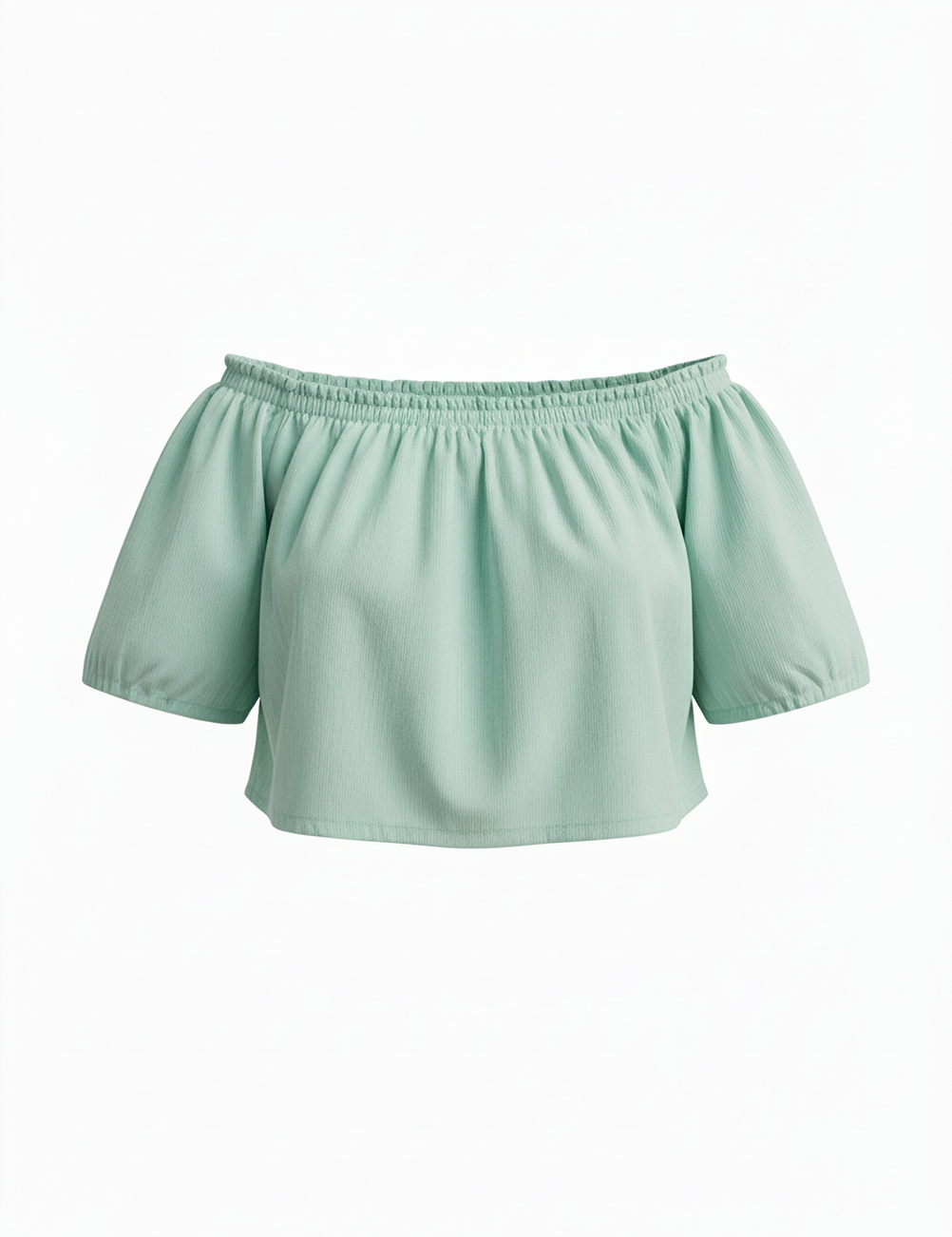 Off-shoulder top in seafoam