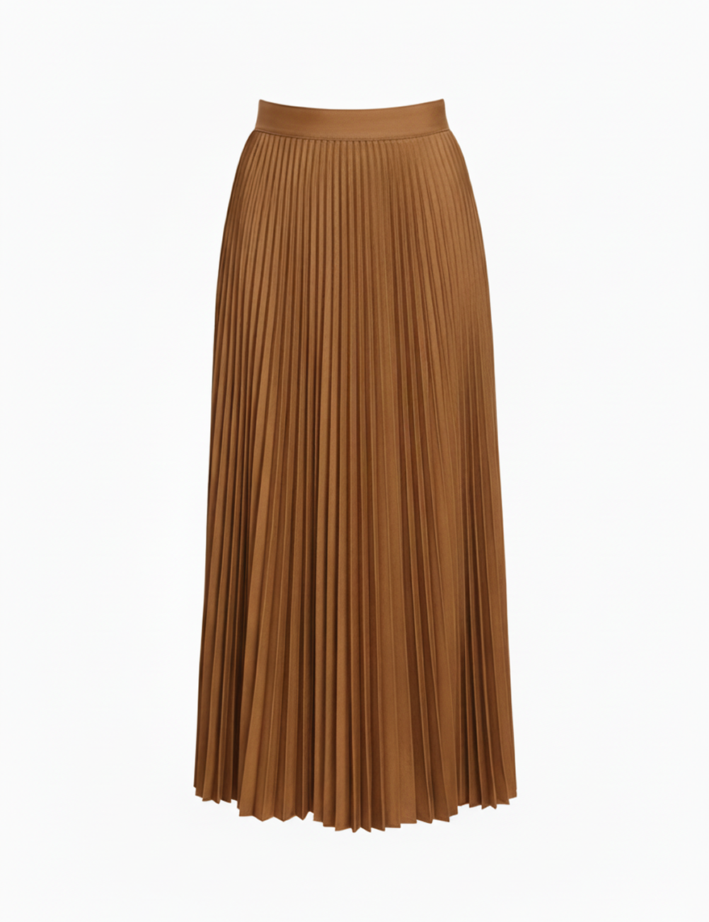 Pleated skirt in brown