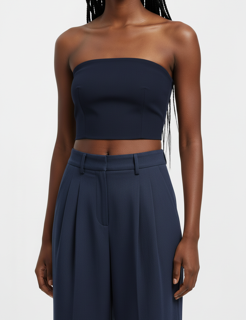 Strapless bustier in navy
