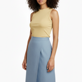 Knit ribbed tank in butter