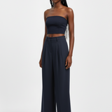 Silk trouser in navy