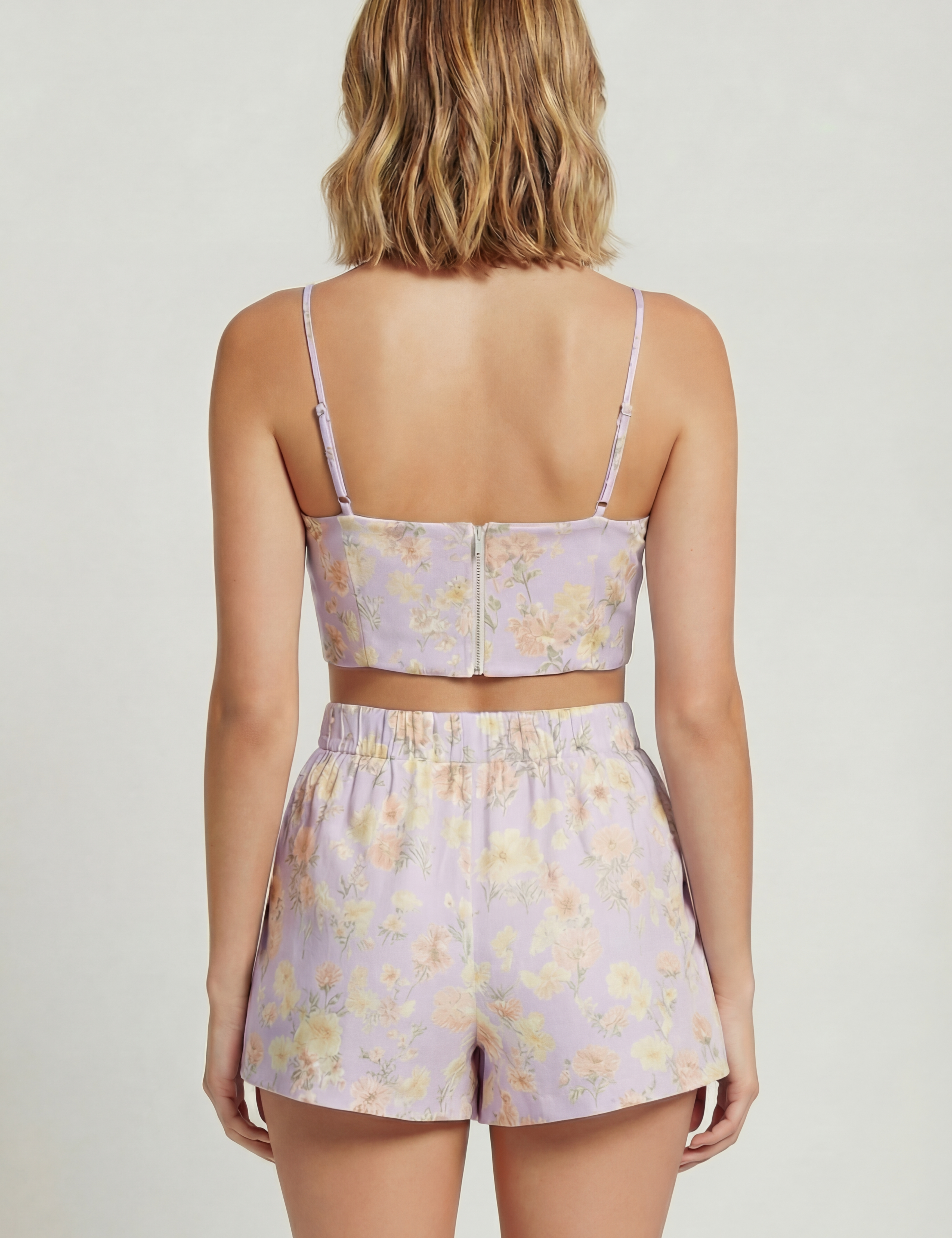 Floral shorts in lilac