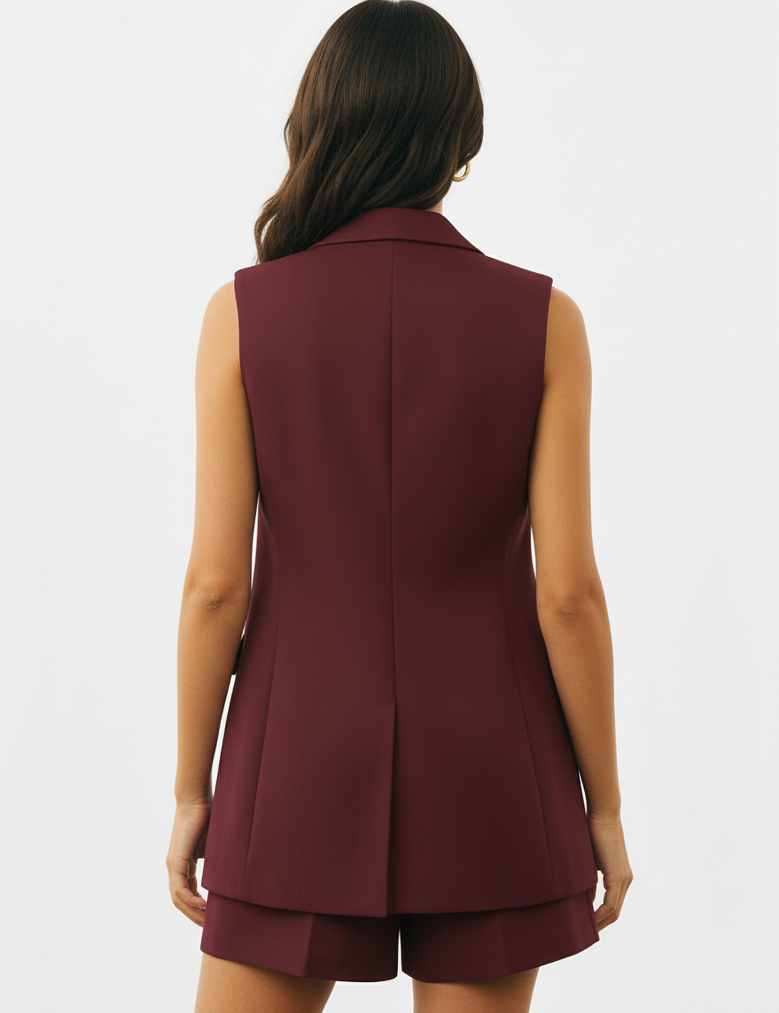 Oversized suit vest in maroon