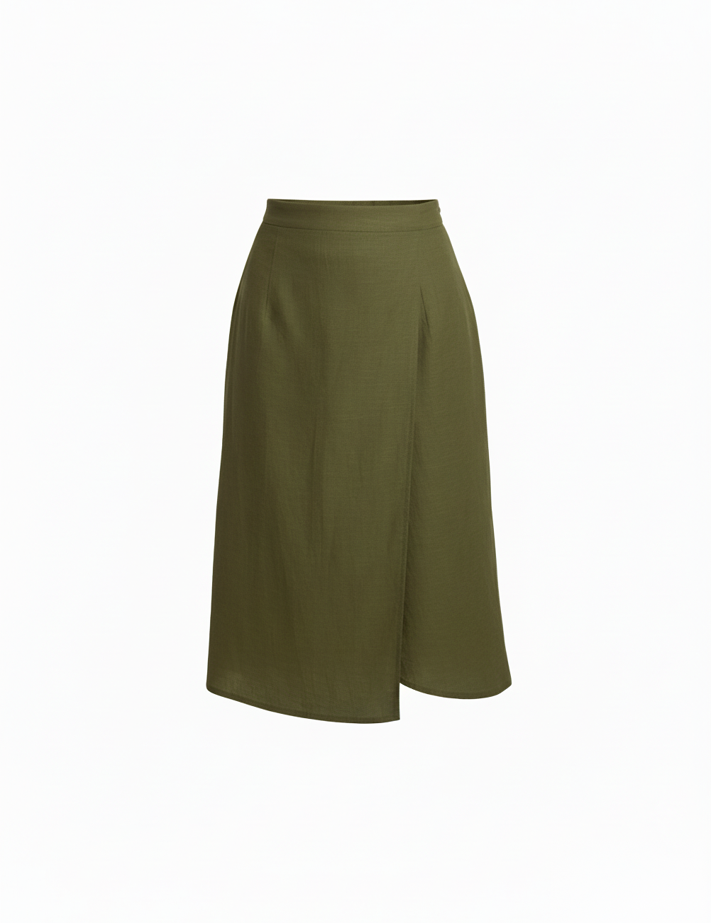 Bias wrap skirt in olive