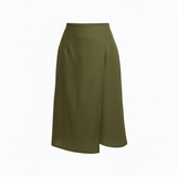 Bias wrap skirt in olive