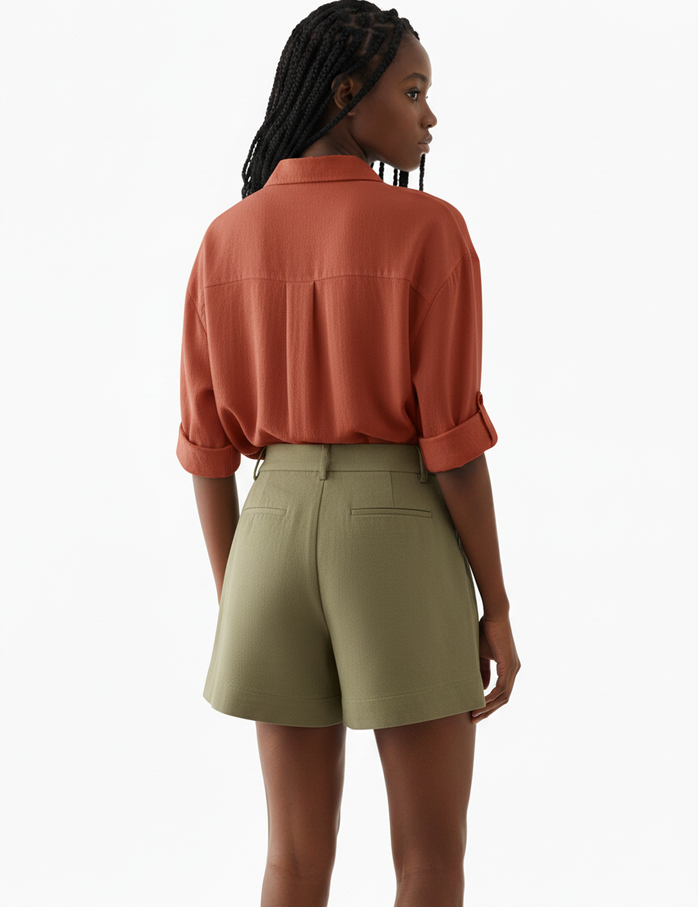 Classic button down in burnt orange