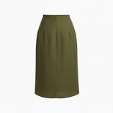 Bias wrap skirt in olive