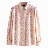 Floral blouse in peach