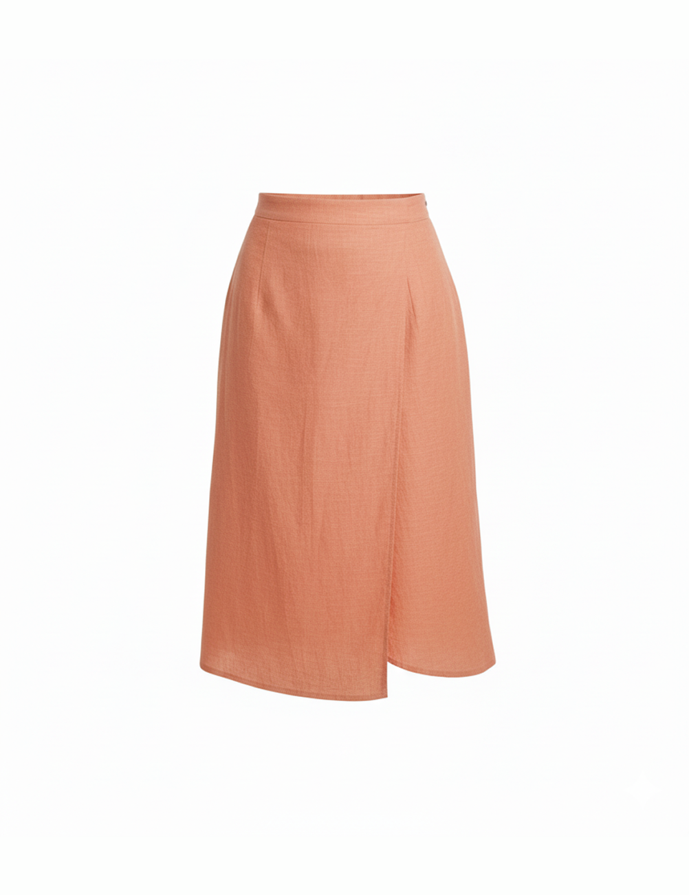Bias wrap skirt in coral
