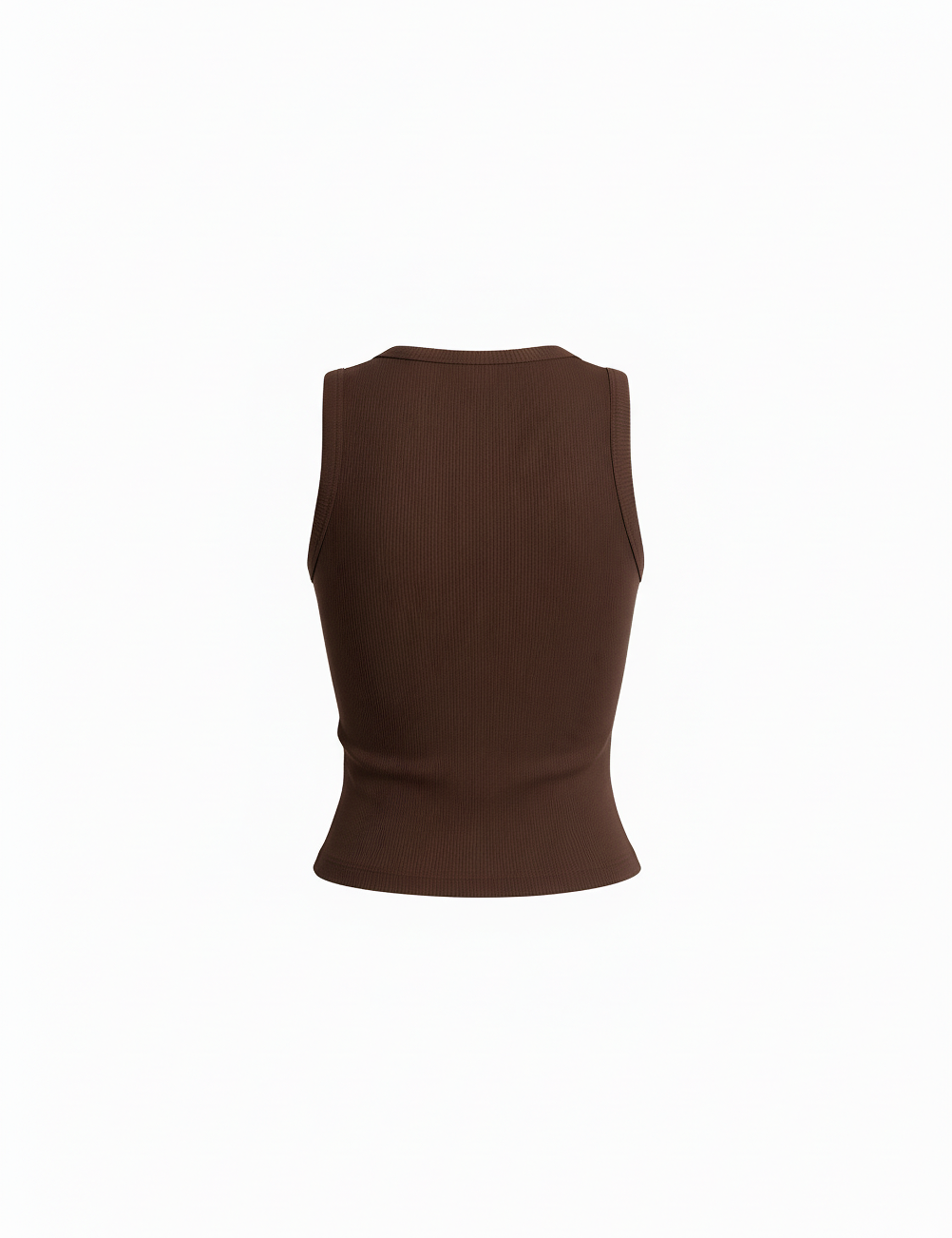 Knit ribbed tank in brown