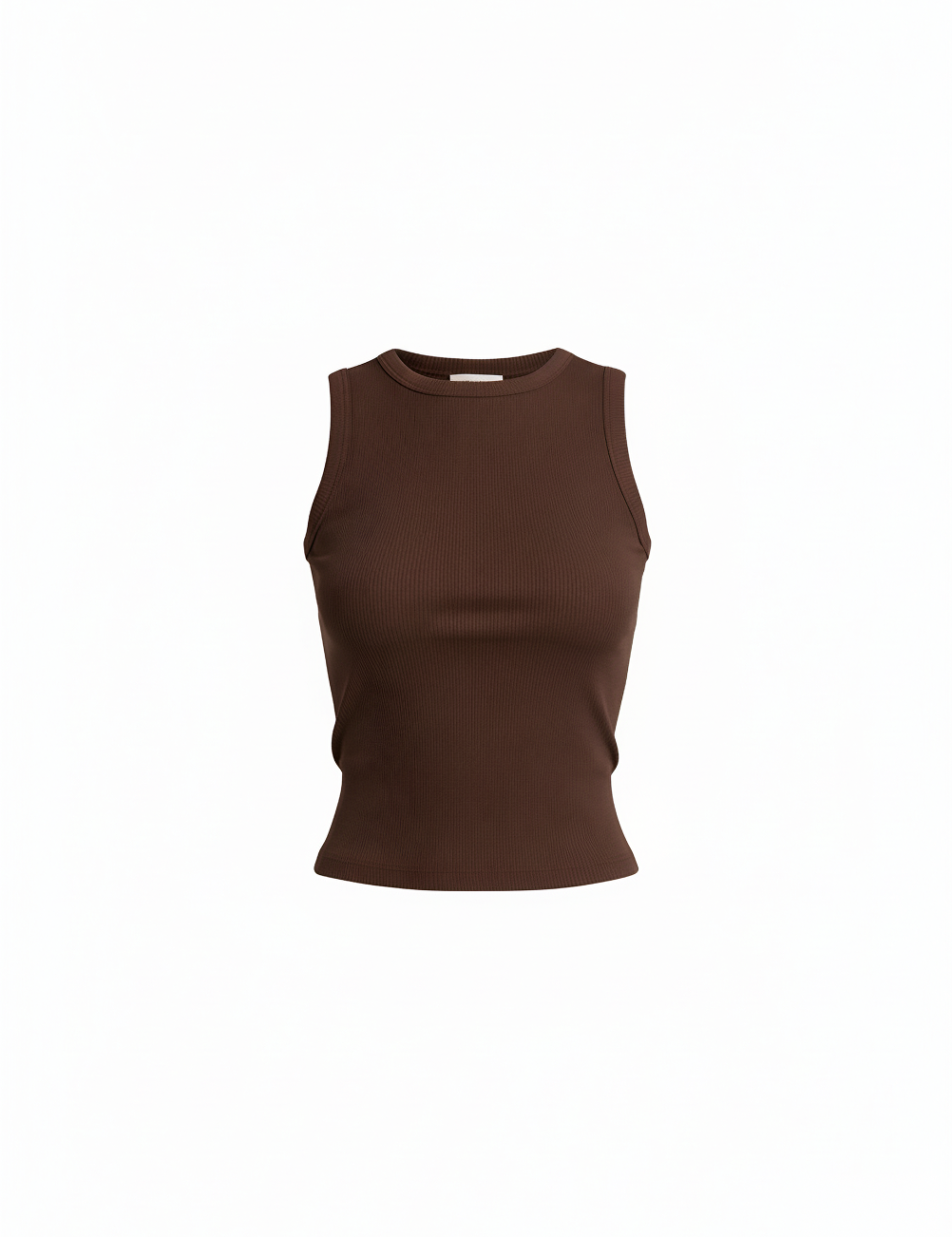 Knit ribbed tank in brown