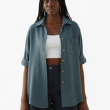 Classic button down in medium blue