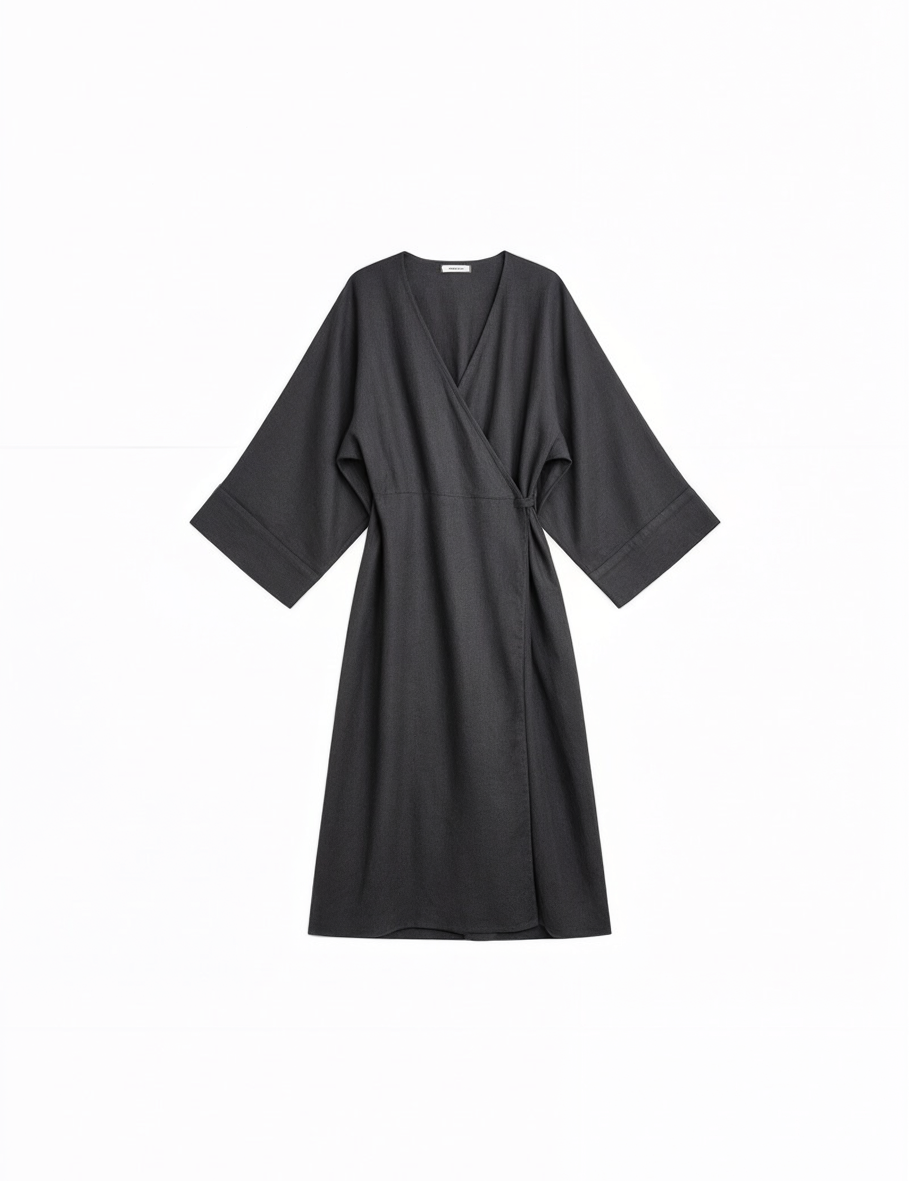 Wrap dress in black