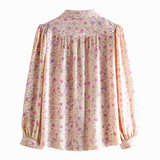 Floral blouse in peach
