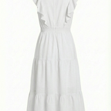 Ruffle mini dress in white