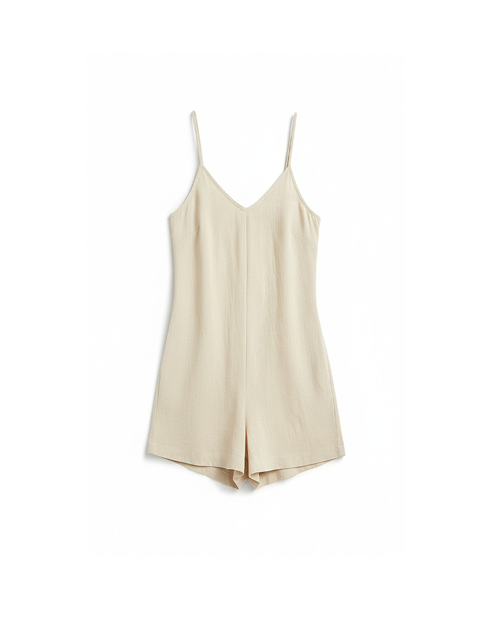 Silk romper in beige