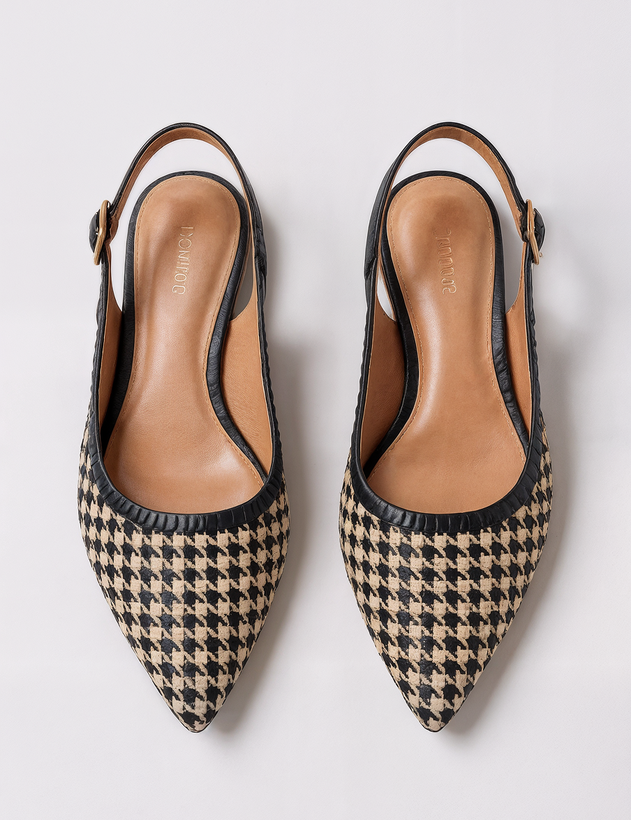 Houndstooth slingbacks