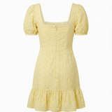 Eyelet dress in yellow