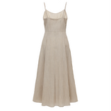 Striped tank dress in beige