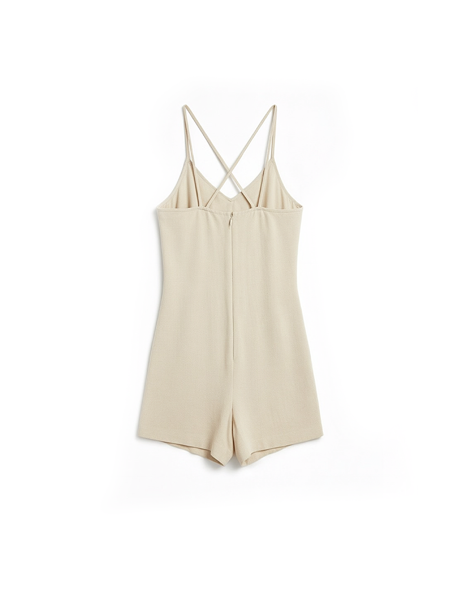 Silk romper in beige