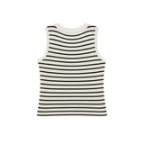 Striped knit vest in black