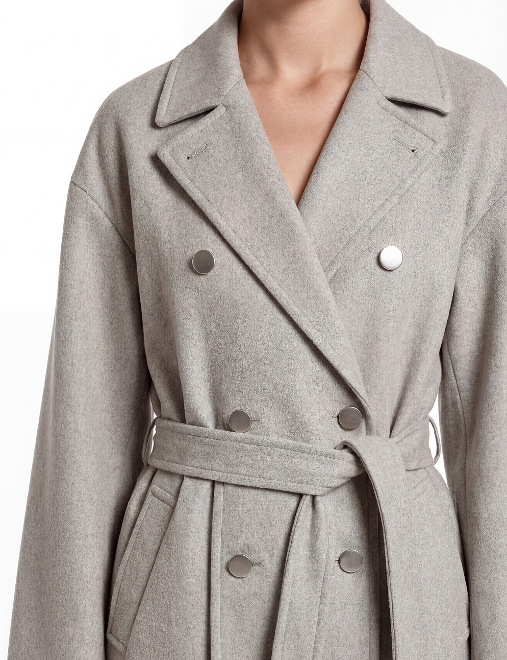 Wool trench in gray