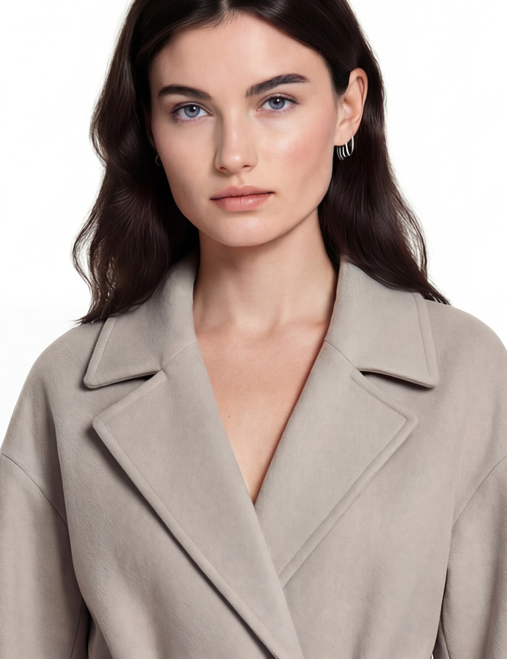 Wool wrap coat in gray