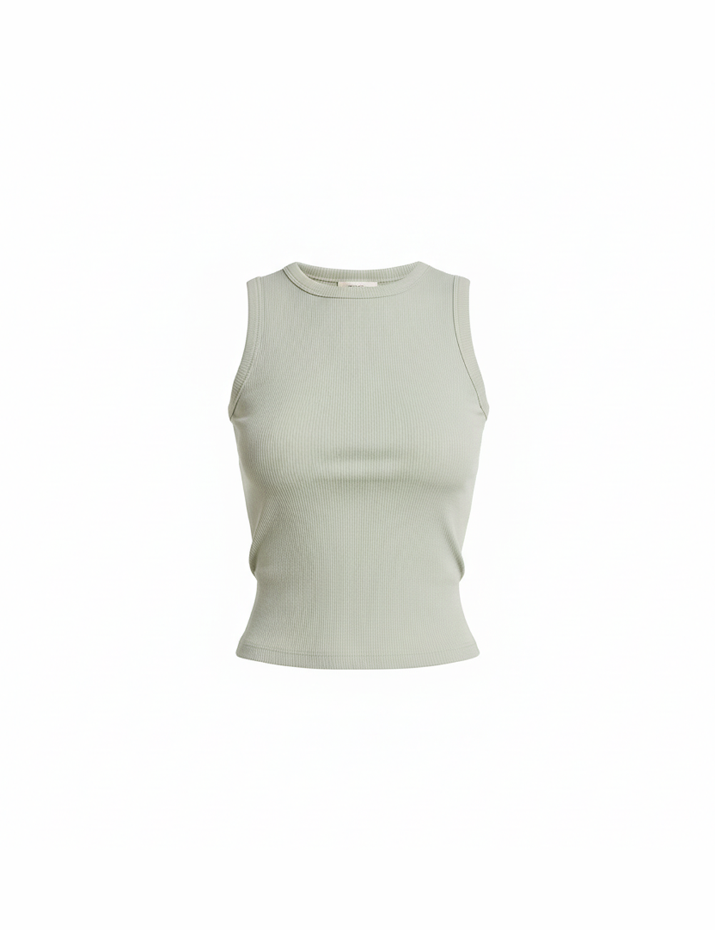 Knit ribbed tank in seafoam