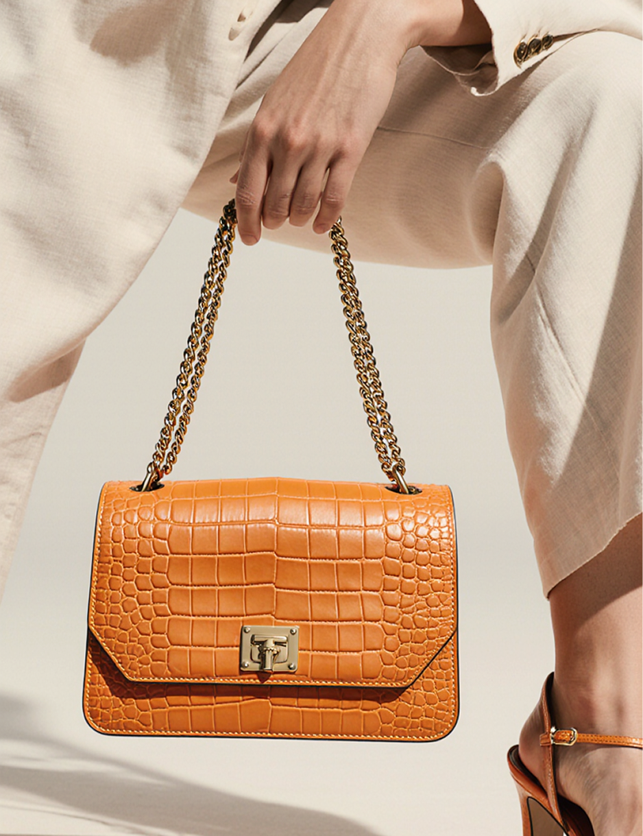 Croc leather bag