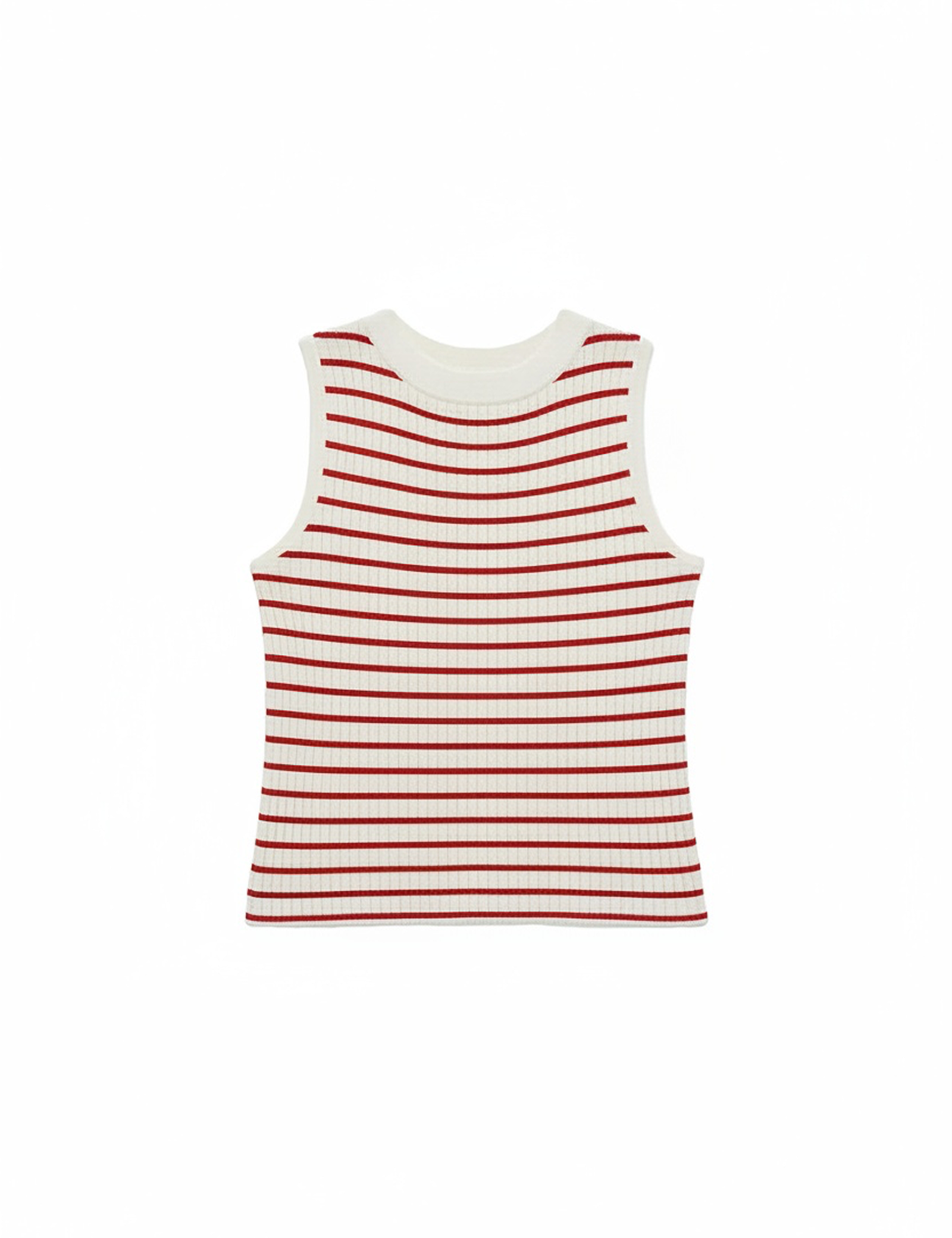 Striped knit vest in red